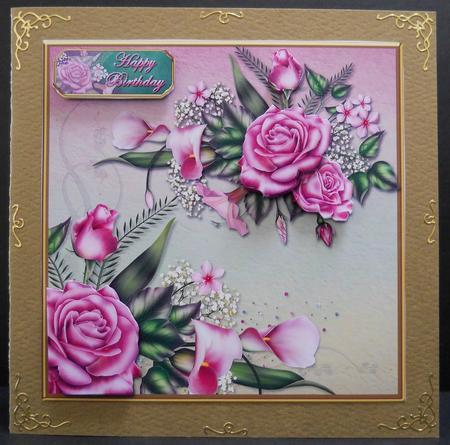 Pink Delight Large Square Card Front by Yvonne Middleton