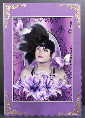 Lily Art Deco Style Lady in a Shimmering Frame by Yvonne Middleton