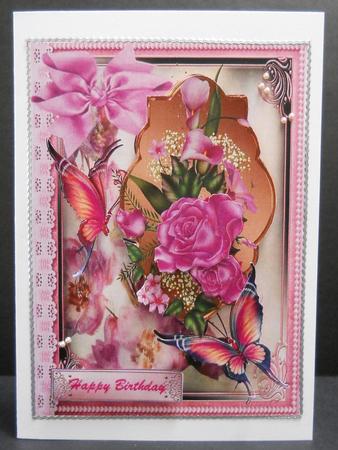 Flutterbys and Pink Roses by Yvonne Middleton