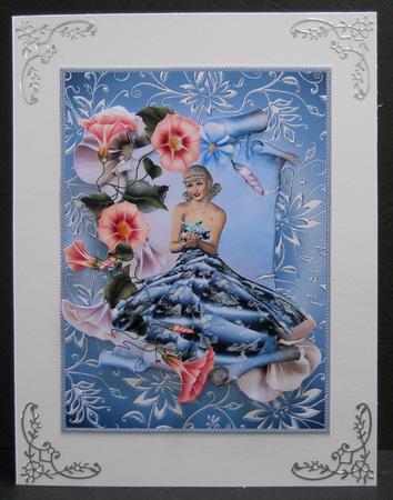 A Little Bird 1950's Style Card Topper by Yvonne Middleton