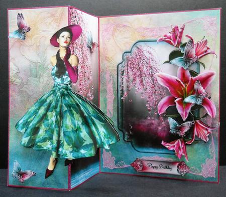 Cherry Lily No Holes Fold 1950's Style by Yvonne Middleton