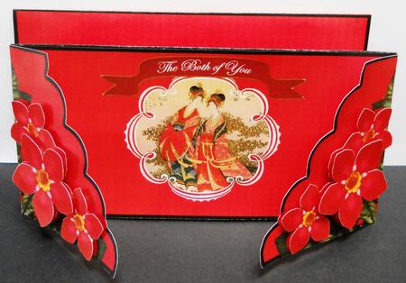 Red Oriental Couple Both of You Fancy Picture 3D Card Kit by Yvonne Middleton