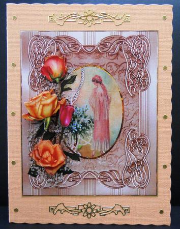 Rose on a Vintage Frame with a Vintage Lady Inserted by Yvonne Middleton
