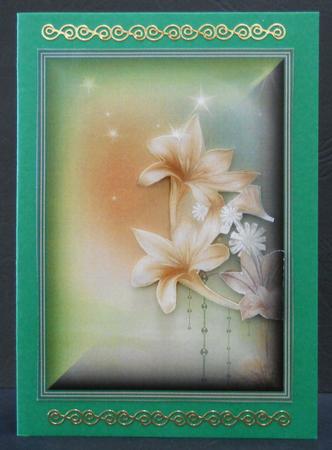 Fantasy Flowers Background in Cream and Green by Yvonne Middleton