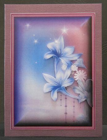 Fantasy Flowers Background in Blue by Yvonne Middleton
