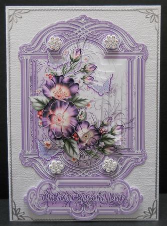 Purple Flowers and Butterflies Pyramage Topper by Yvonne Middleton