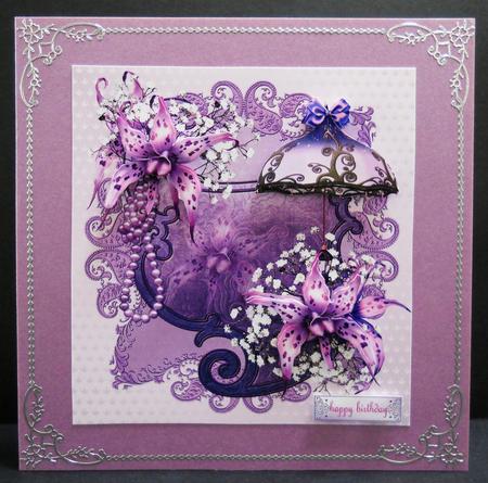 Mini Kit Purple Orchids and Umbrella by Yvonne Middleton