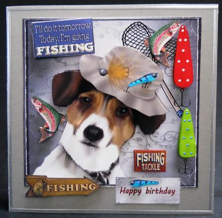 Male Card Going Fishing Humourous by Yvonne Middleton