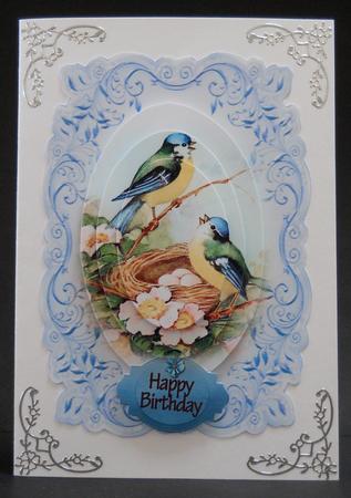 Blue Tits & Blossom Pyramid Topper by Yvonne Middleton