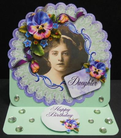 Ladies & Lace - Card Front/topper Mini Kit - Pansy by Yvonne Middleton