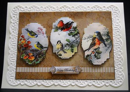 Birds of a Feather Together Panel Card with Toppers by Yvonne Middleton