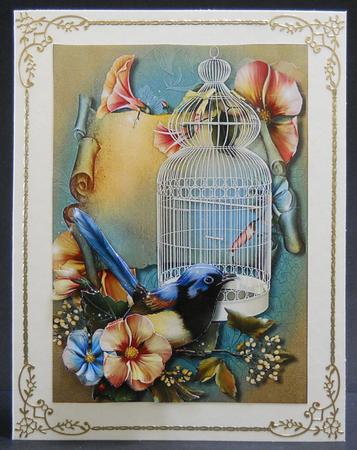 Shabby Chic Bird & Birdcage by Yvonne Middleton