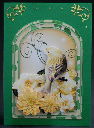 Yellow Bird Arched Card by Yvonne Middleton