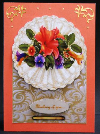 Over the Top Cream Lace and Petunias by Yvonne Middleton