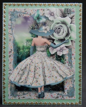 1950's the Teal Rose Lady by Yvonne Middleton