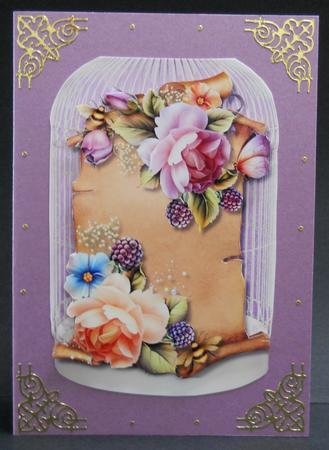 Shabby Chic Birdcage Shaped Topper + Roses by Yvonne Middleton
