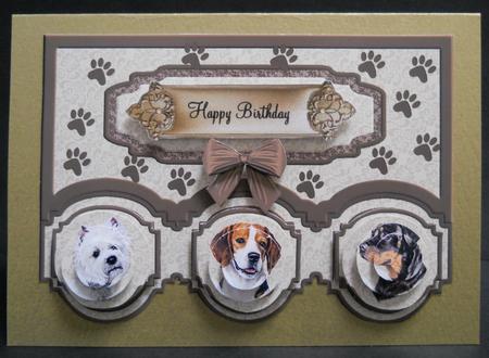 Dogs Scalloped Edge Card Front by Yvonne Middleton