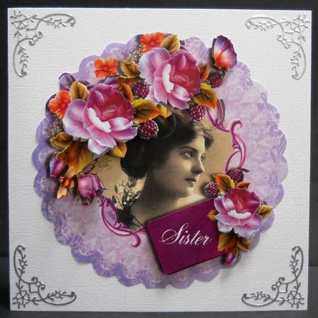 Ladies & Lace - Card Front/topper Mini Kit - Antique Rose by Yvonne Middleton