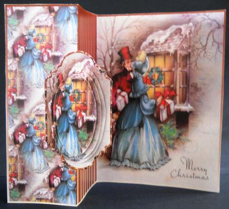Christmas Vintage Visiting Friends No Hole Fold Back by Yvonne Middleton