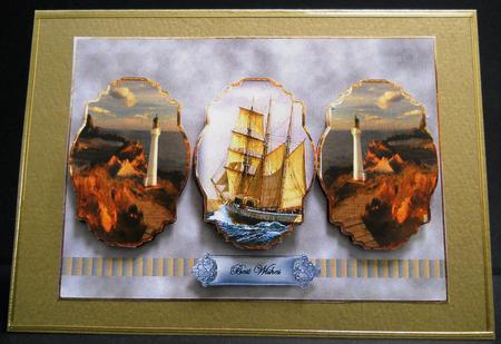 Sailing the Seas Panel Card with Toppers by Yvonne Middleton