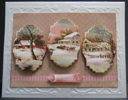 Vintage Sleigh Ride Panel Card by Yvonne Middleton