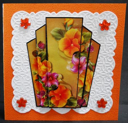 Art Deco Stacker Topper - Peach Pansies by Yvonne Middleton