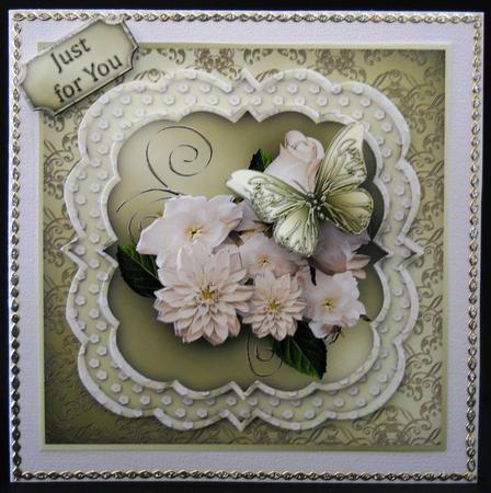 White Flowers Triple Layer Card Front Mini Kit by Yvonne Middleton