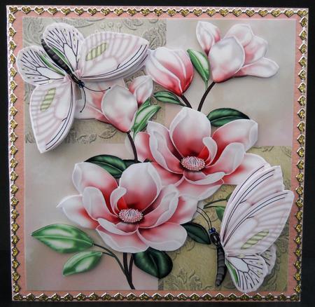Mini Kit Magnolia Blossoms & Butterflies by Yvonne Middleton