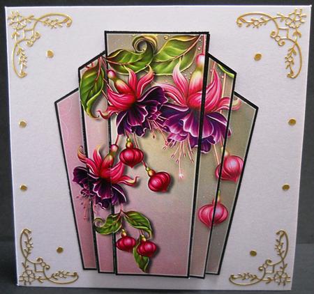 Art Deco Stacker Topper - Fuschias by Yvonne Middleton