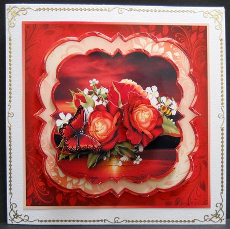 Sunset Roses Triple Layer Card Front Mini Kit by Yvonne Middleton