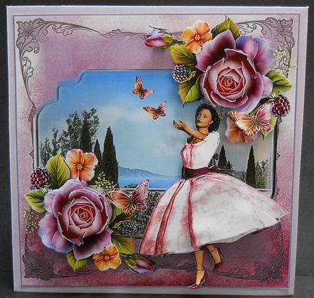 1950's Balcony View Card Front Mini Kit by Yvonne Middleton