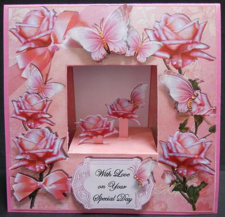 Aperture-square Table-card - Pink Rose Garden by Yvonne Middleton
