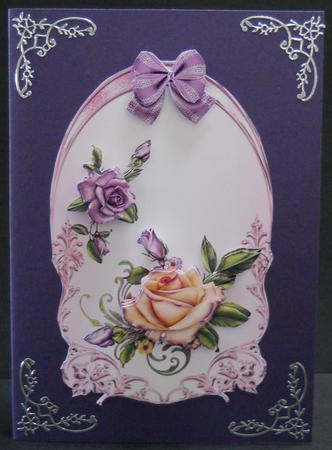 Cream and Purple Roses by Yvonne Middleton