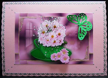 Pink Chrysanthnum in a Teacup by Yvonne Middleton