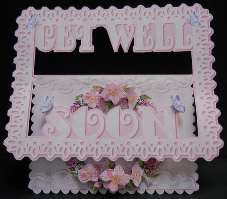 Get Well Soon Flowers Buckle Card Mini Kit by Yvonne Middleton