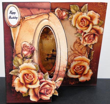 Shaped Front Free Standing Easel - Autumn Rose by Yvonne Middleton
