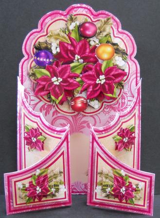 Rose Window Cascade Gatefold Kit - Poinsettia Bouquet by Yvonne Middleton