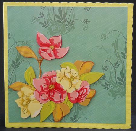 Floral Backing Sheet - Light Green by Yvonne Middleton