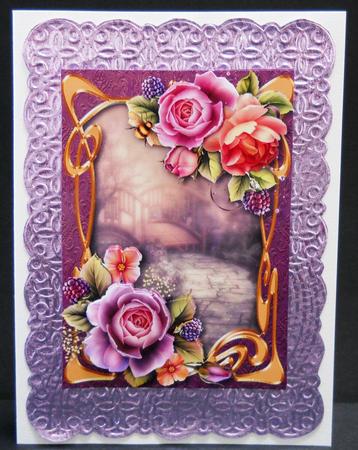 Art Nouveau Scenic English Roses by Yvonne Middleton
