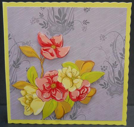 Mauve Floral Backing Sheet by Yvonne Middleton