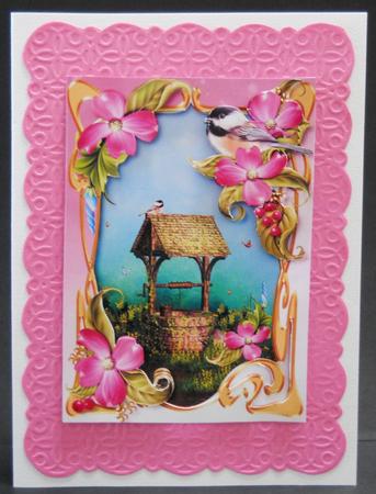 Art Nouveau Bird, Flowers & Wishing Well by Yvonne Middleton