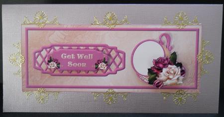 A Antique Cuppa Dl Card Front by Yvonne Middleton