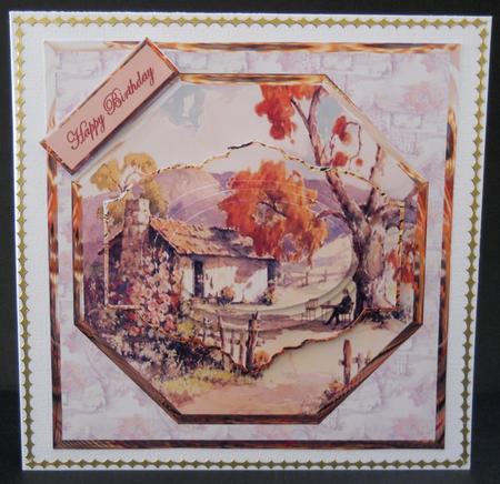 Cabin in the Country Card with Topper by Yvonne Middleton