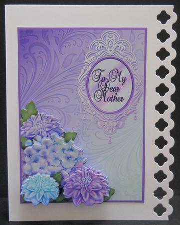 To My Dear Mother Dahlia Card - Mothers Day or Birthday by Yvonne Middleton