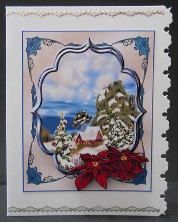 Christmas Village Scallop Frame by Yvonne Middleton