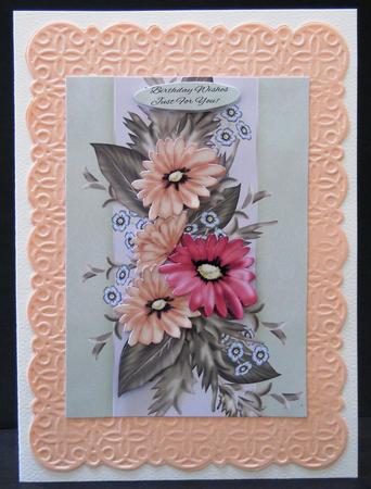 Pastel Flower Cluster Birthday Greeting Card by Yvonne Middleton