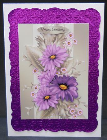 Birthday Card with Pretty Femanin Color Blends by Yvonne Middleton