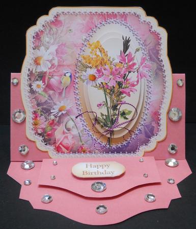 Shabby Chic Wild Flowers Shaped Card by Yvonne Middleton