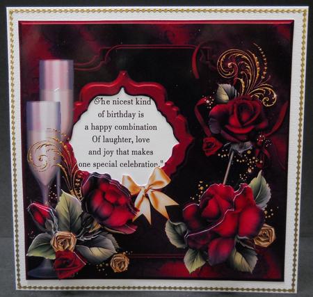 Add Your Own Greeting - Ruby Rose-gold by Yvonne Middleton