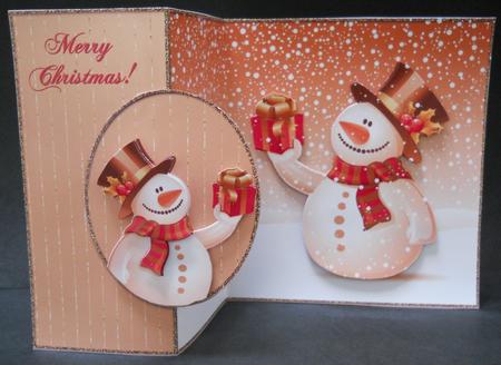 Merry Christmas Snowman Back Fold No Hole by Yvonne Middleton